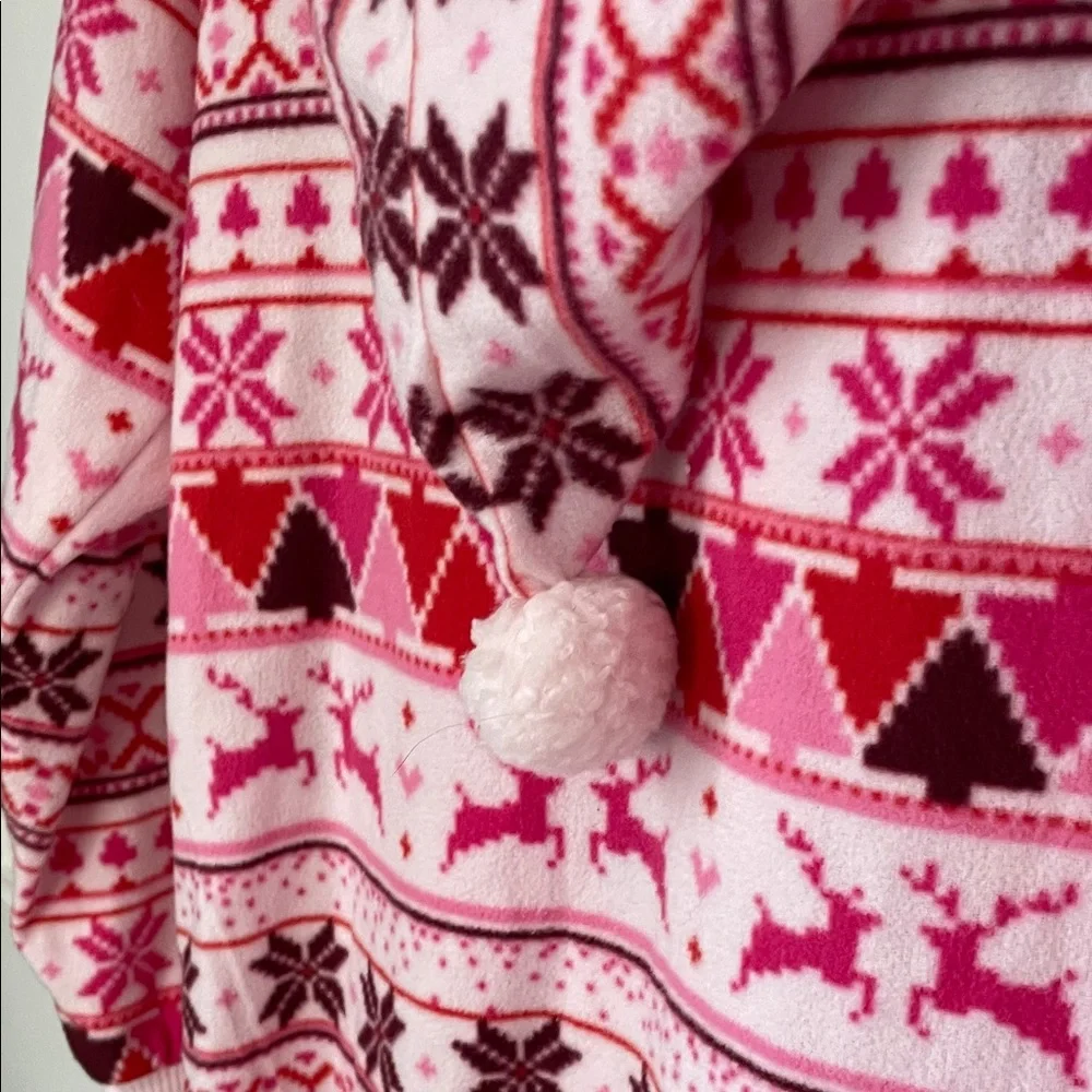 Cat & Jack Pink and White Patterned‎ Kids Pajama with Hoodie | Size 14